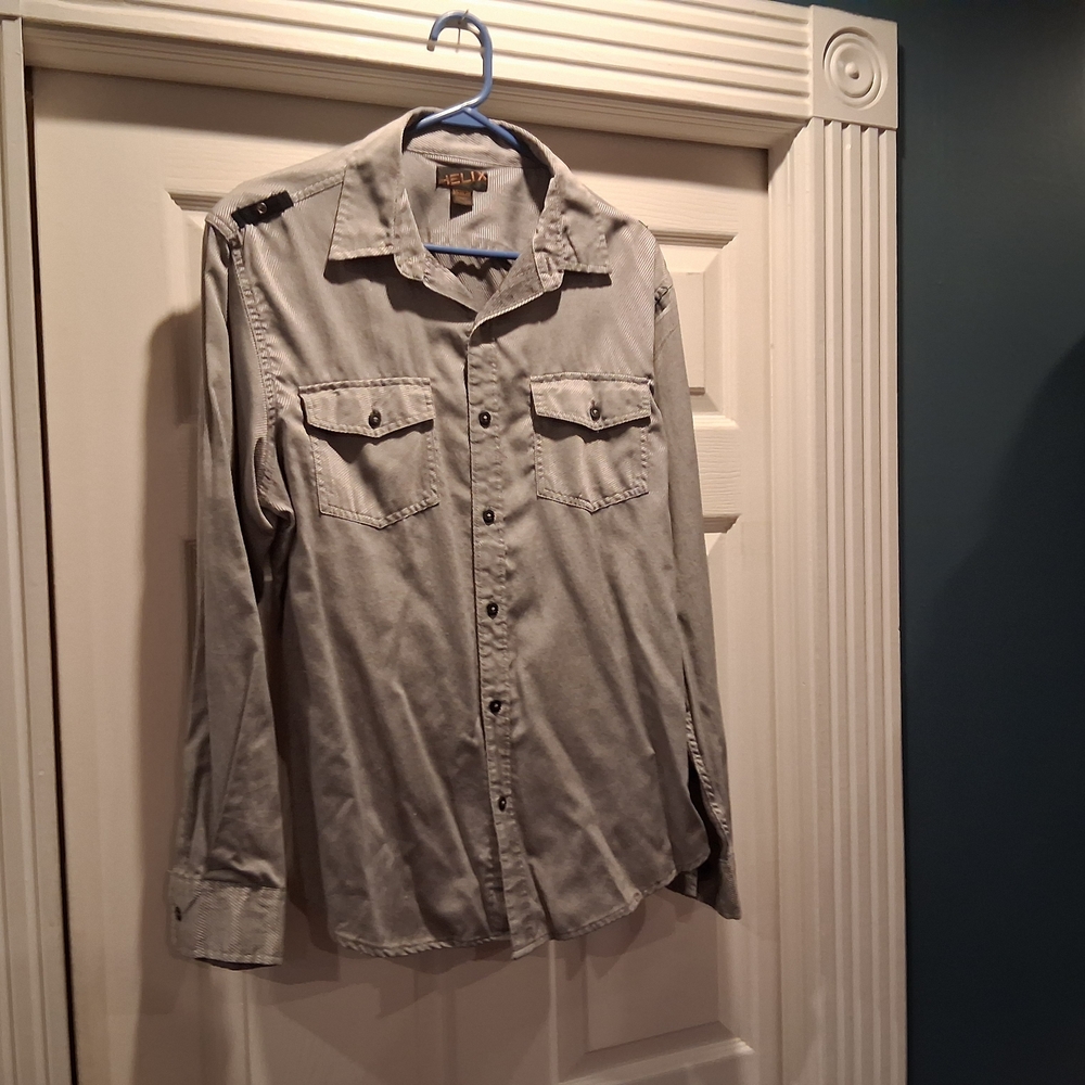 HELIX  Gray Casual Button Down Shirt